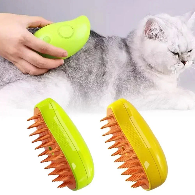 3-in-1 Electric Pet Grooming Brush - Cat Steam Brush for Massage, Hair Removal, and More! - The Stuff Box