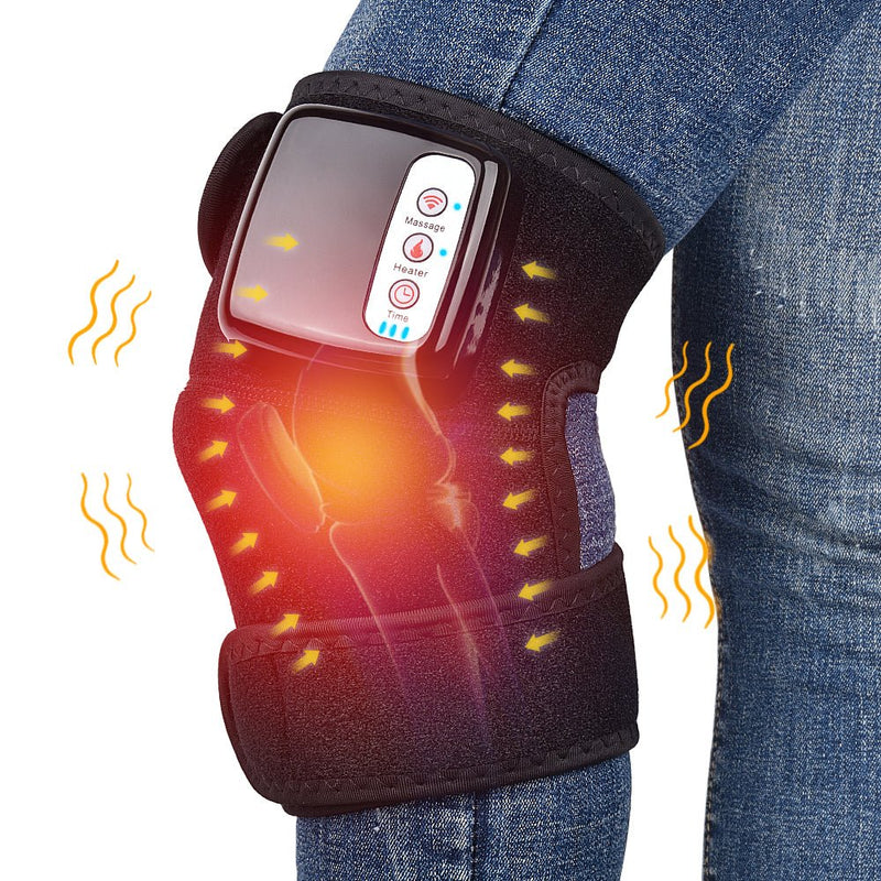 Person wearing Electric Infrared Heating Knee Massager for Joint Pain Relief with adjustable temperature for muscle stiffness