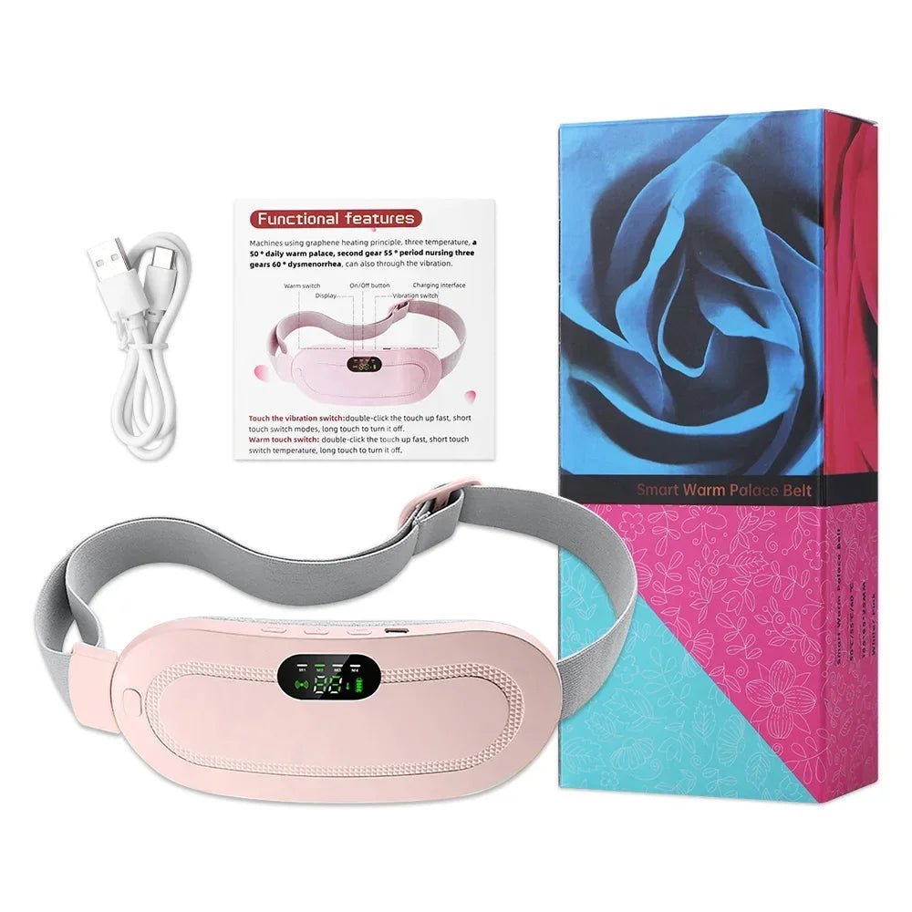 Menstrual Heating Pad with Adjustable Temperature and Vibration Massage - The Stuff Box