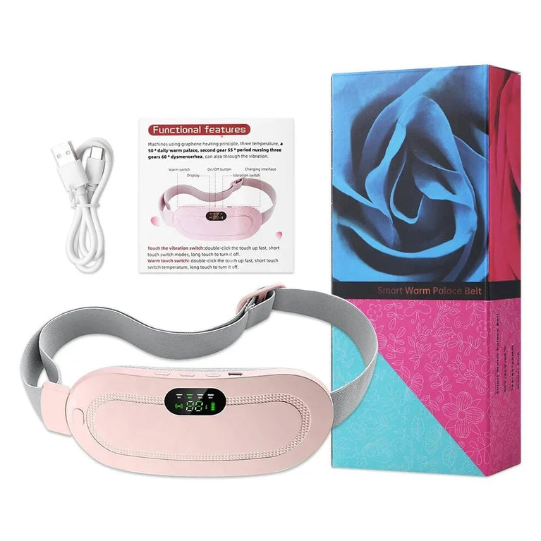 Menstrual Heating Pad with Adjustable Temperature and Vibration Massage - The Stuff Box