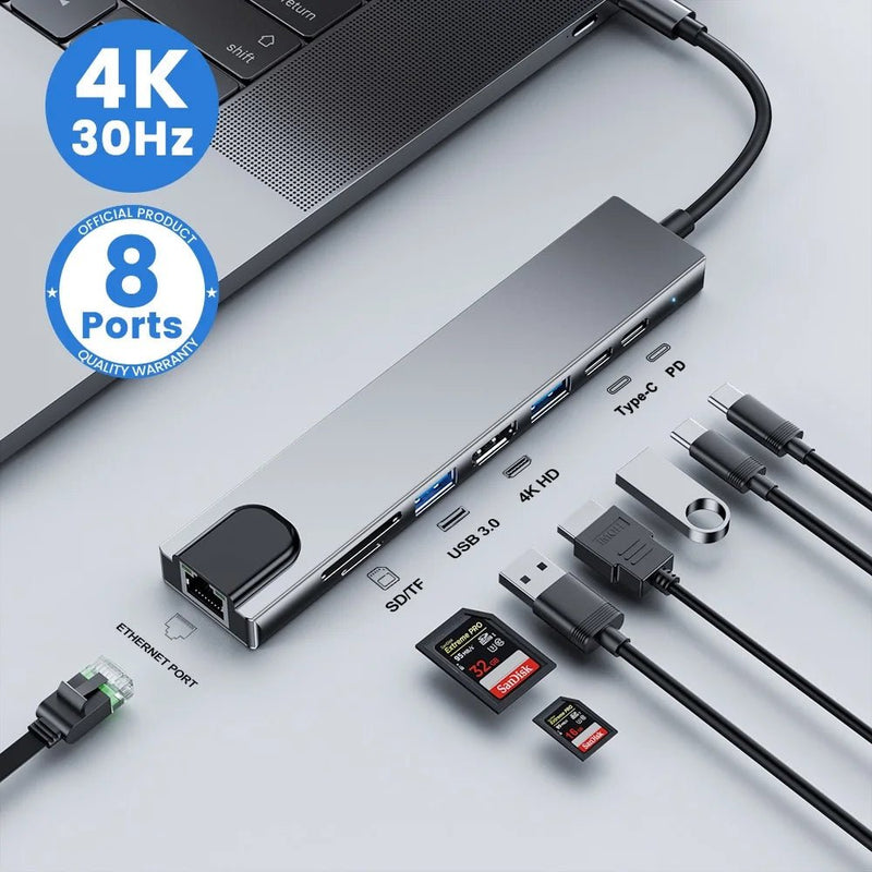 USB C Hub Adapter for Macbook Air M1 iPad Pro - The Stuff Box